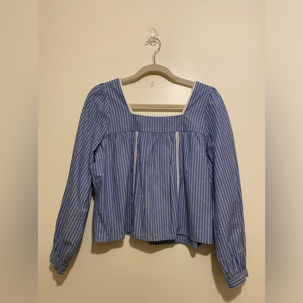 DEAREST Blue Striped Women's Top. Size S-M